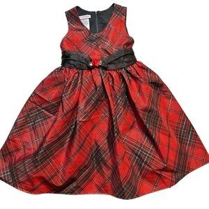 Jessica Ann Red & Black Plaid‎ Holiday Tulle Dress Girls Size 6X